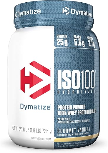 ISO100 Proteína Hidrolisada em Pó, Branco, Baunilha Gourmet, 725g - Dymatize