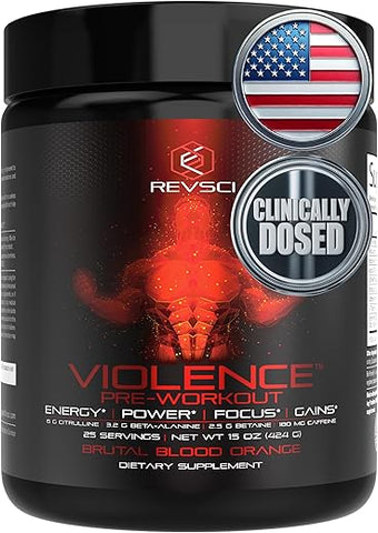 Revolution Science - Violence Pré-Treino em Pó para Homens – Explosão de Energia e Performance