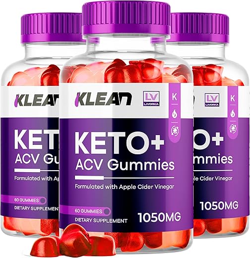 LIVORKA - Keto Klean Gummies 1050MG – 3 Pack, 60 Gummies por Frasco para 90 Dias | ACV Gummies Keto Klean Plus | Gummy Keto Klean | Marca KetoKlean