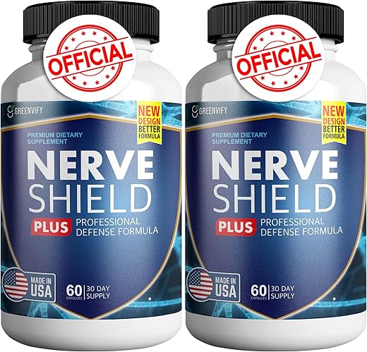 GREENVIFY - Nerve Shield Plus Pro – Fórmula Avançada para Alívio e Suporte Abrangente de Saúde Nervosa com Ingredientes Essenciais – Marca Nerve Shield Plus