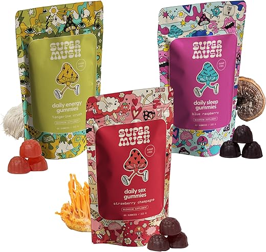 Gummies Diários (Pacote Trio) – Paixão Diária, Energia – 60 gummies - SuperMush