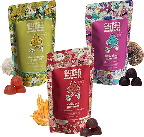 Gummies Diários (Pacote Trio) – Paixão Diária, Energia – 60 gummies - SuperMush