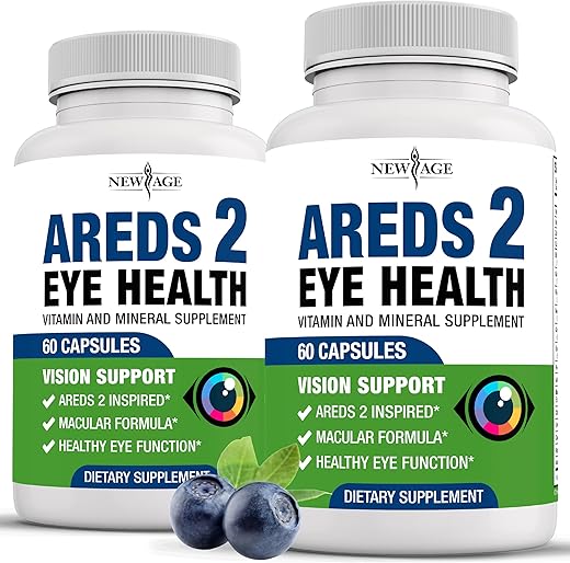 Vitamina para os Olhos Bilberry NEW AGE AREDS 2 – Fórmula Avançada – Marca Líder em Saúde Ocular
