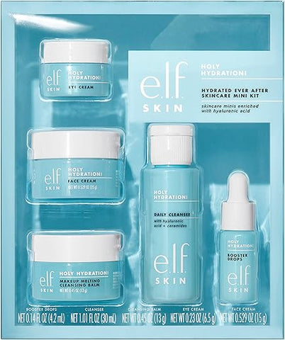 Kit Mini de Skincare e.l.f. SKIN Hydrated Ever After: Limpeza, Demaquilante e Hidratante – 100ml