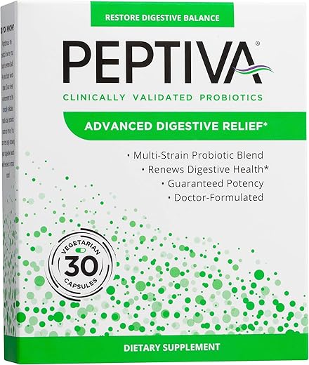 Advanced 50 Bilhões UFC Probiótico – Alívio Digestivo – Validado Clinicamente, Probiótico Premium, 30ct - Peptiva