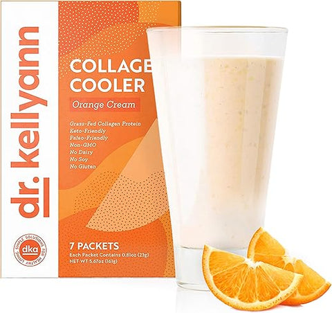 Keto Shake Packets To Go – Colágeno Refrescante – Creme de Laranja, Pó de Proteína de Colágeno 100% Grass Fed – Keto - Dr. Kellyann