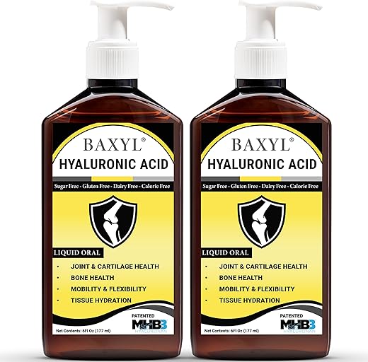 Ácido Hialurônico Líquido para Alívio das Articulações – 6 oz. (Pack de 2) | 180 ml (2×90 ml) | BAXYL Brasil - BAXYL