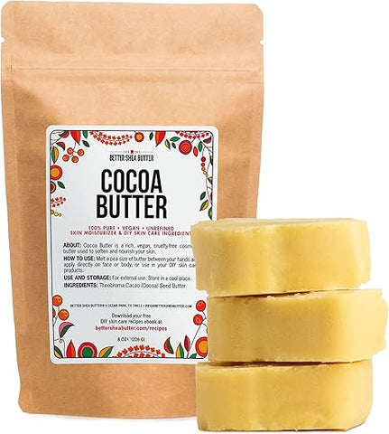 Better Shea Butter - Manteiga de Karité Melhorada – 8 oz Bloco, Hidrata Profundamente a Pele, Reduz Cicatrizes, Estrias, Alivia Pele Seca