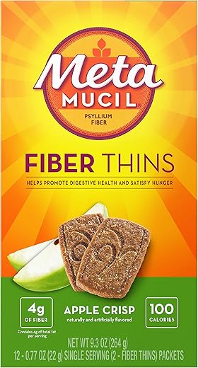 Wafer de Fibra Crocante de Maçã – 24 unidades (Pacote com 5) - Metamucil