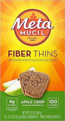 Wafer de Fibra Crocante de Maçã – 24 unidades (Pacote com 5) - Metamucil