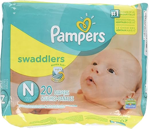 Fraldas Pampers Swaddlers, Recém-Nascido 20 Unidades – Absorção Máxima