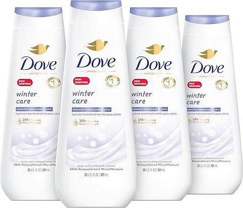 Edição Limitada Sabonete Líquido Winter Care 4 Unidades para Pele Renovada e Saudável com MicroHidratação Renovadora 24h Limpeza Suave Hidrata Instantaneamente a Pele Seca 20 ml - Dove