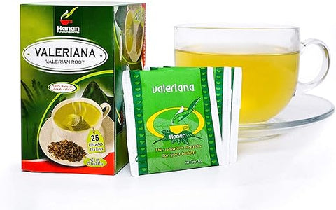 HANAN PERUVIAN SECRETS - Chá de Valeriana Hanan Peruvian Secrets | Raiz de Valeriana 100% Natural | 25 Sachês | Alivia Estresse e Tensão | Promove o Sono de Forma Segura | Chá Herbal Valeriana