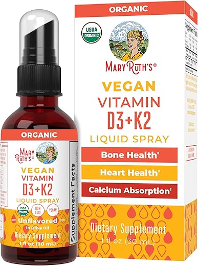 MaryRuth Organics - Suplemento Líquido de Vitamina D3 K2 para Adultos