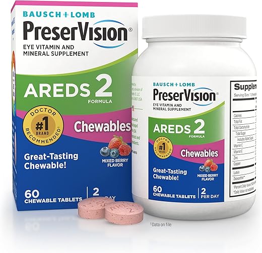 AREDS 2 – Vitamina para os Olhos – 60 cápsulas – Fórmula Avançada – Alta Potência  Líder em Saúde Ocular - PreserVision