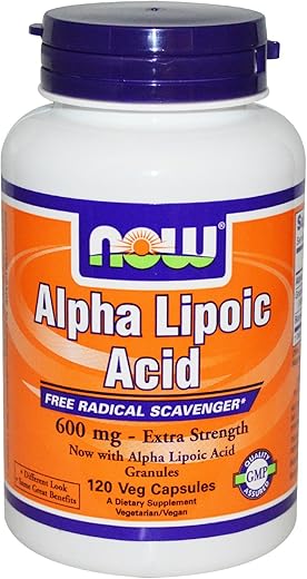 NOW Foods - Now Foods Ácido Alfa Lipóico 600 mg – 120 Cápsulas (Pacote com 2)