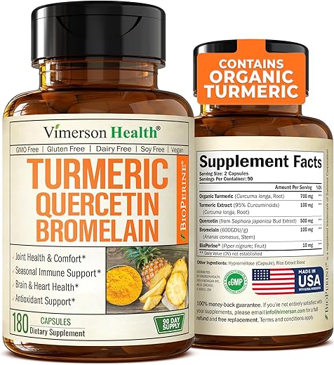 Vimerson Health - Quercetina com Bromelina – Potente Antioxidante Natural – 60 cápsulas