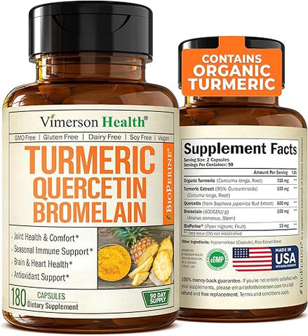 Vimerson Health - Quercetina com Bromelina – Potente Antioxidante Natural – 60 cápsulas