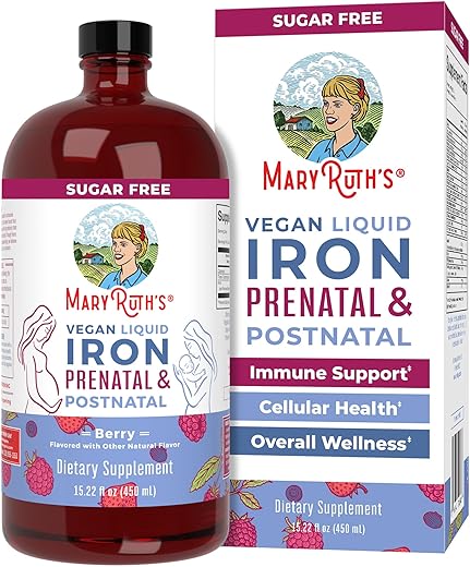 Suplemento Líquido de Ferro Pré-Natal | Fórmula Enriquecida com Nutrientes Essenciais | 30ml - MaryRuth Organics