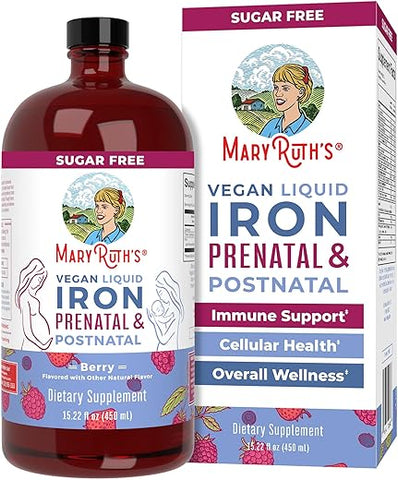 Suplemento Líquido de Ferro Pré-Natal | Fórmula Enriquecida com Nutrientes Essenciais | 30ml - MaryRuth Organics