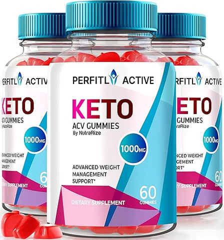 NutraRize - (3 Pack) Gomitas Perfitly Active Keto ACV para Perda de Peso Avançada, Gummies de Máxima Potência, PerfitlyActive Keto Plus ACV, Fórmula Avançada de Keto ACV, Gomitas