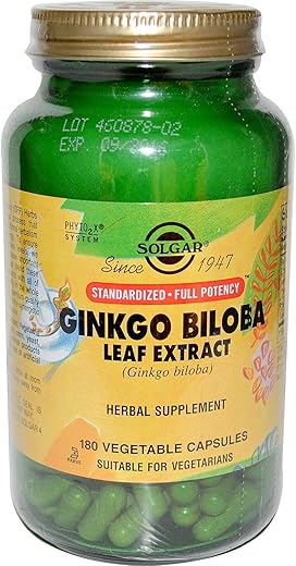 SOLGAR - Solgar – Ginkgo Padronizado de Potência Total – 180 cápsulas vegetais