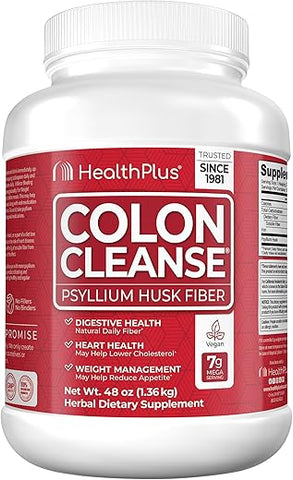 Health Plus - Saúde Plus Limpeza do Cólon Suporte Digestivo | Fibra Diária Natural para Eliminação de Toxinas e Redução de Inchaço | Suporta a Saúde do Coração | 48 Onças, 194 Porções