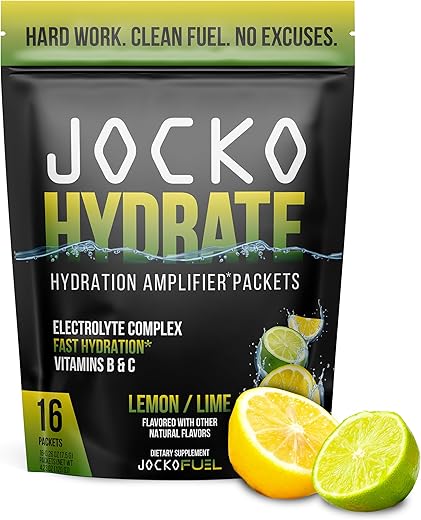 Hydrate – Pacotes de Pó de Eletrólitos Sem Açúcar – Amplificador de Hidratação para Recuperação e Desidratação - Jocko Fuel