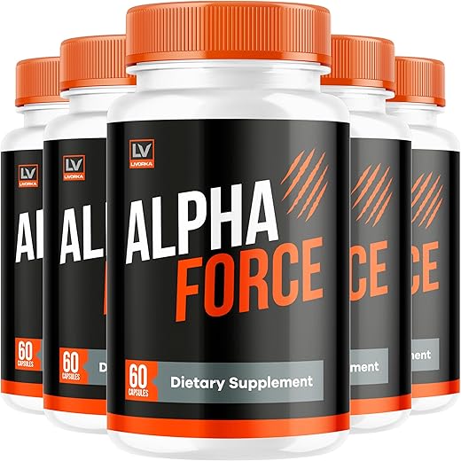 LIVORKA - (5 Pacotes) Alpha Force for Men Cápsulas, Fórmula Avançada de Pílulas Alpha Force Men, Suplemento Alpha Force, Vitaminas AlphaForce para Suporte Diário à Saúde, Análise do Force Alpha, 300 g