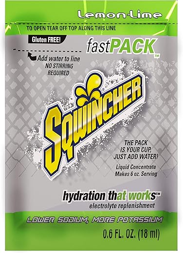 015308-LL: Concentrado Líquido em Sachê, 6 oz, Amarelo, Padrão (Pack com 50) - Sqwincher