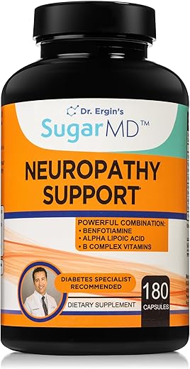 Suplemento Neuropático com 180 Cápsulas de Suporte Nervoso, Ácido Alfa Lipóico e Benfotiamina - SugarMD