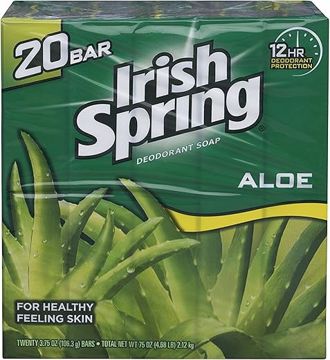 Sabonete em Barra Irish Spring Aloe 106g – Pack com 20 Barras