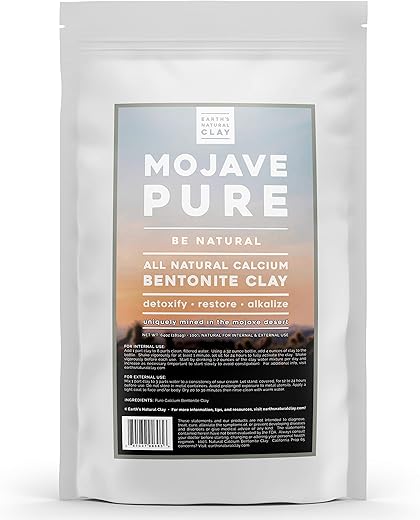 Earth's Living - Argila Bentonita de Cálcio em Pó | Uso Interno e Externo | 1.892ml | Grau Farmacêutico Montmorilonita | Earth’s Natural Clay