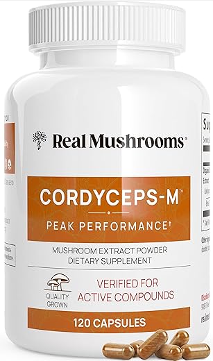 Cordyceps Cápsulas – Extrato de Cogumelo de Desempenho com Militaris Orgânico para Energia | 100% Natural e Potente - Real Mushrooms