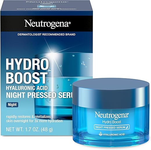 Hydro Boost Hidratante Noturno para o Rosto, Sérum Facial com Ácido Hialurônico para Pele Seca, Livre de Óleo e Não Comedogênico, 50ml - Neutrogena