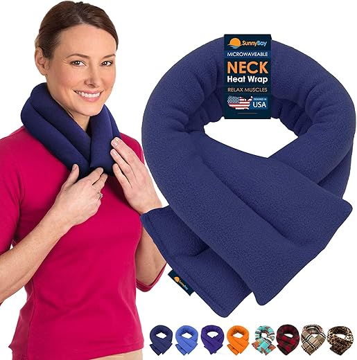Aquecedor de Micro-ondas SunnyBay para Pescoço e Ombros, Almofada de Aquecimento Versátil para Pescoço, 1,27 kg 66 cm Envoltório de Pescoço Aquecível no Micro-ondas, Terapia Quente ou Fria para Alívio de Dores