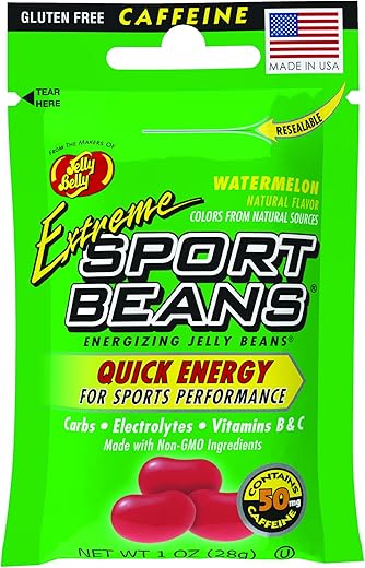 Extreme Sport Beans – Feijões de Gelatina Cafeinados Sabor Melancia, Embalagem com 24 Unidades de 28g Cada - Jelly Belly