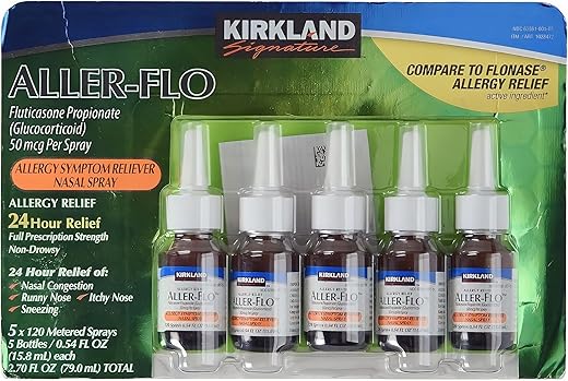 Kirkland Signature - KIRKLAND SIGNATURE Aller-Flo Fluticasona Propionato 5 Frascos x 120 Pulverizações Medidas 15,8 mL x 5 – 79 mL Total – 600 Total