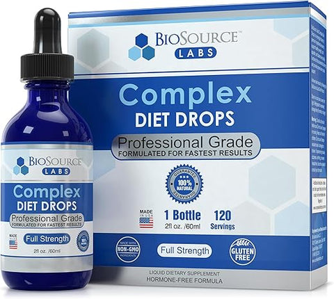 BioSource Labs - Complex Diet Drops – Melhores Gotas Naturais para Gerenciamento de Peso para Homens e Mulheres (1 Frasco, 60 ml) – Fornecimento de 30 Dias