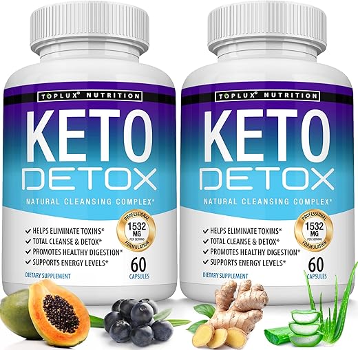 Keto Detox Pills – Fórmula Avançada de Limpeza com Extrato de Açaí Natural de 1532 Mg, Elimina Toxinas – Marca Toplux - Toplux