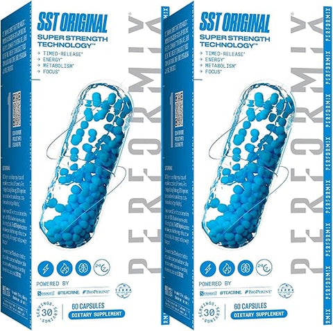 SST Original – Pré-Treino, 250 mg Cafeína, 120 Cápsulas – Suplementos Energéticos, Sem Queda, Metas de Fitness, Nootrópico – Liberação Controlada para Foco Durante Todo o Dia, Humor - PERFORMIX