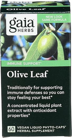 Olive Leaf – Suporte Tradicional à Saúde Imunológica – Suplemento para o Sistema Imunológico com Extrato de Folha de Oliveira e Oleuropeína – 60 Cápsulas Líquidas Veganas de Fitoterápicos - Gaia Herbs