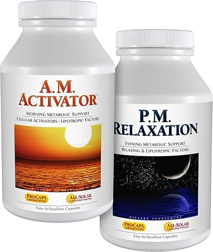 Kit A.M. Activator e P.M. Relaxation – 90 Cápsulas de Cada – A.M. Activator para Energia e Metabolismo de Gorduras, P.M. Relaxation para Noites de Descanso - ANDREW LESSMAN