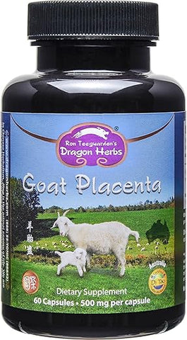Cápsulas de Placenta de Cabra – 500 mg – 60 Cápsulas - Dragon Herbs