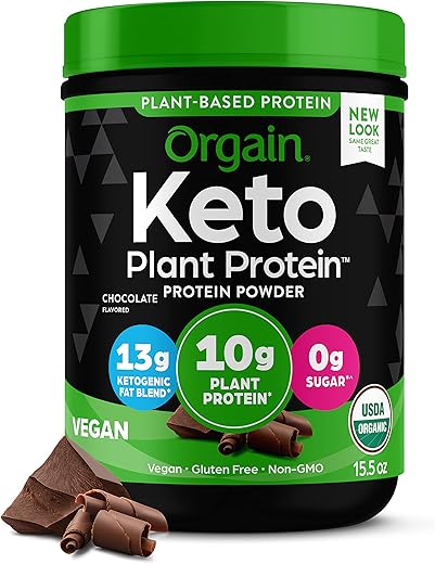 Chocolate – Pó Proteico Vegano Keto Orgânico, 10g Proteína à Base de Plantas, 0g Açúcar*, Abacate - Orgain