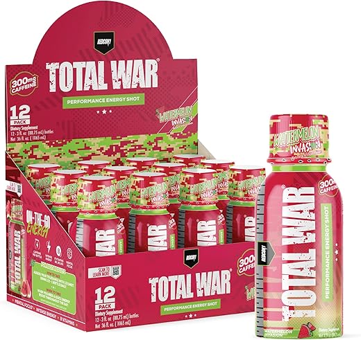 Total War Energy Shots – 300mg Cafeína e Vitaminas B – Energia Pré-Treino - REDCON1