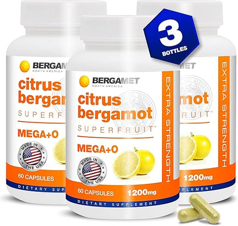 Citrus Bergamot Superfruit – Suplemento de 180 Cápsulas, 1200mg por Porção – 3 Meses – 80% Polifenóis – Fabricado nos EUA - BergaMet