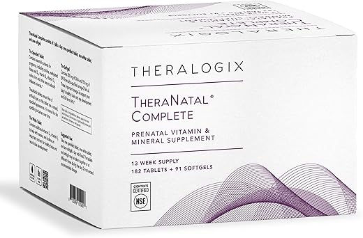 TheraNatal – Suplemento Vitamínico Completo para Gestantes – 91 Dias de Fornecimento – com DHA, Vitamina D3, Ácido Fólico, Iodo, Colina, Ferro, Vitamina B6 - Theralogix