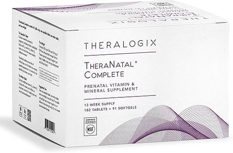 TheraNatal – Suplemento Vitamínico Completo para Gestantes – 91 Dias de Fornecimento – com DHA, Vitamina D3, Ácido Fólico, Iodo, Colina, Ferro, Vitamina B6 - Theralogix