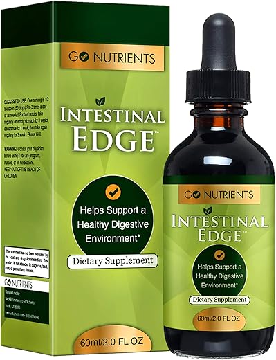 Intestinal Edge – Suporte à Saúde Intestinal: Nutrição Digestiva, Vitalidade e Pele Radiante com Nogueira Preta, Cravo e Raiz de Genciana – 100% Natural e Livre de Transgênicos – 60ml - Go Nutrients